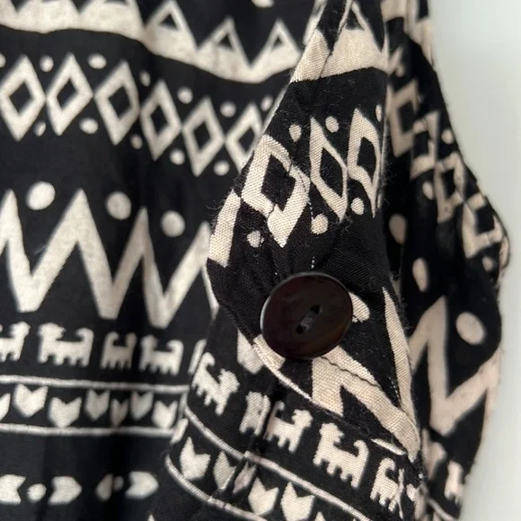 Patrons of Peace Smocked Waist Mini/Midi Dress Medium - Picture 6 of 12